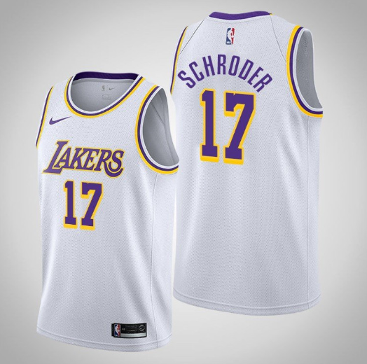 Men's White Los Angeles Lakers #17 Dennis Schröder Stitched Jersey